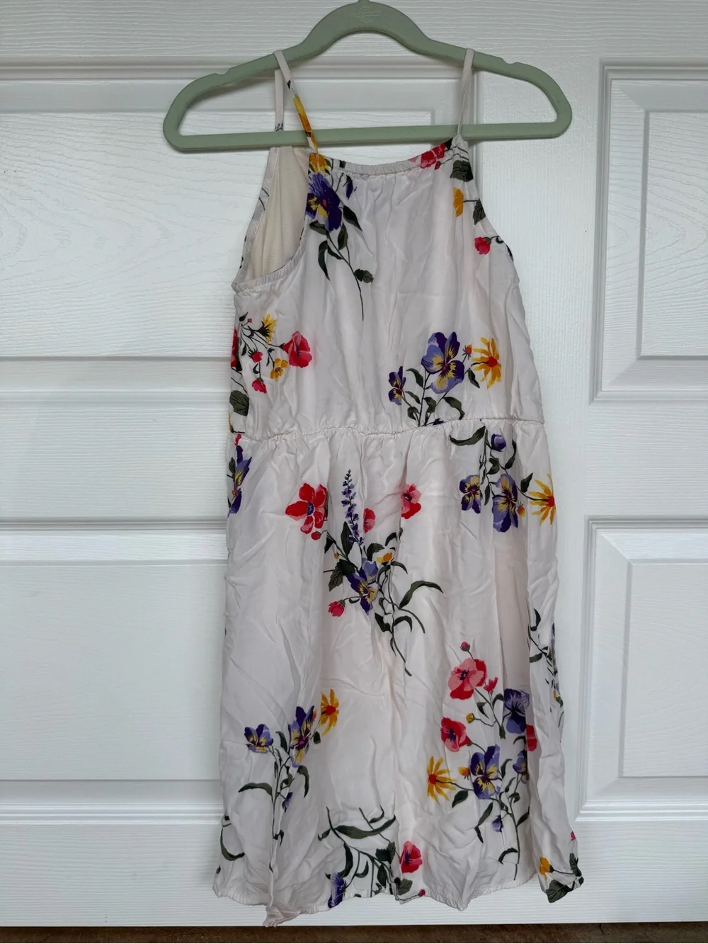 Old Navy Girl’s Off White Floral Sundress with Purple and Yellow Accents- (10/12
